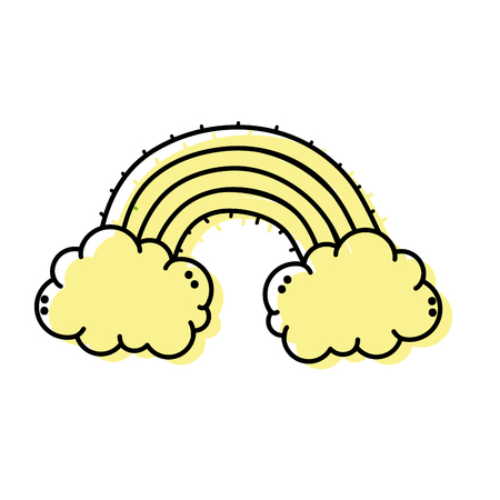 Cartoon rainbow of weather climate and time theme Isolated design Vector illustrationのイラスト素材
