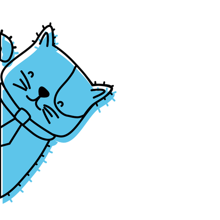 Cartoon cat of animal pet and kitten theme Isolated design Vector illustrationのイラスト素材