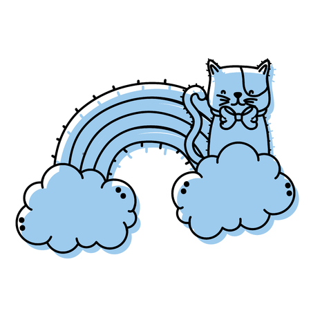Cartoon cat of animal pet and kitten theme Isolated design Vector illustrationのイラスト素材