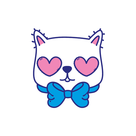 Cartoon cat of animal pet and kitten theme Isolated design Vector illustrationのイラスト素材