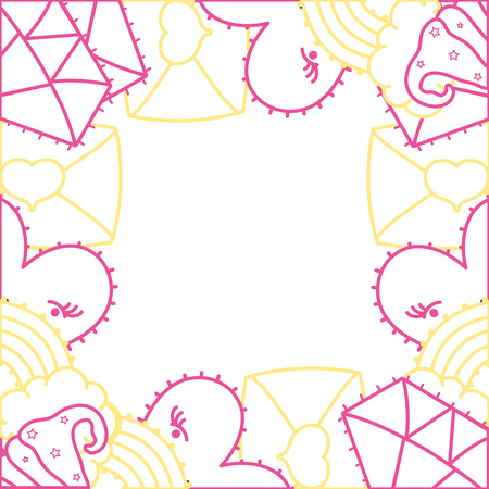 Icon set of fairytale fantasy and love theme Isolated design Vector illustrationのイラスト素材