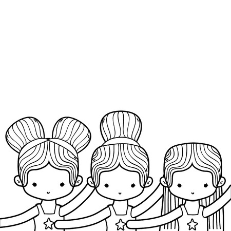 Dancing girls of ballet sport and health theme Isolated design Vector illustrationのイラスト素材