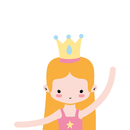 girl practice ballet with straight hair and crown vector illustrationのイラスト素材