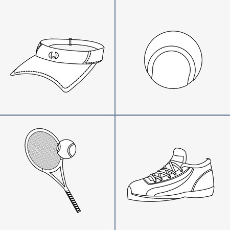 set tennis object to play sportのイラスト素材