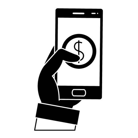 Smartphone and coins designのイラスト素材