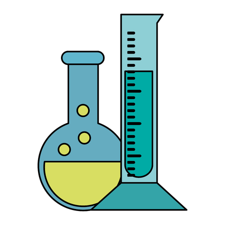 Flask of science laboratory and chemistry theme Isolated design Vector illustrationのイラスト素材
