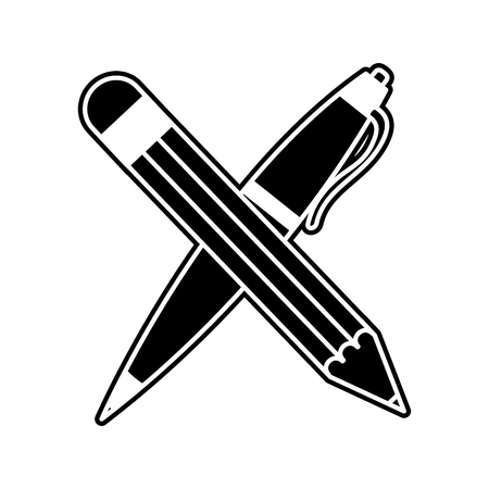 Pencil and pen of tool write and office theme Isolated design Vector illustrationのイラスト素材