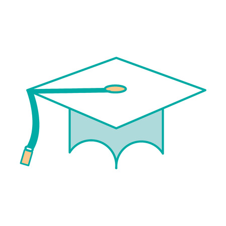 Cap of graduation university and education theme Isolated design Vector illustrationのイラスト素材