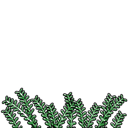 grated natural rustic branches with leaves design vector illustrationのイラスト素材