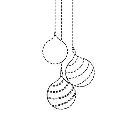 dotted shape merry christmas ballsのイラスト素材