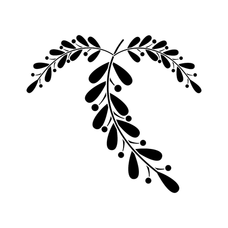 contour rustic leaves natural branch designのイラスト素材