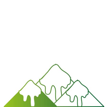color line natural snowy mountain and cold weather vector illustrationのイラスト素材