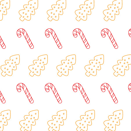 color line cookie and sweet walking stick background vector illustrationのイラスト素材