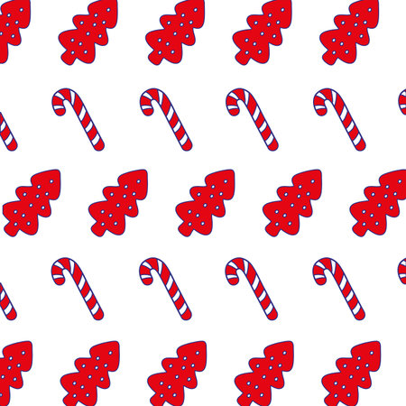 full color cookie and sweet walking stick background vector illustration