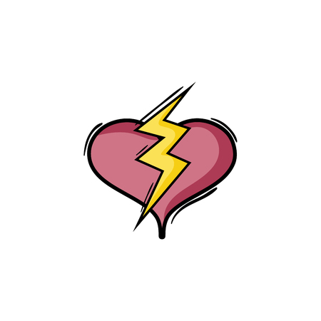 heart with thunder symbol love design vector illustrationのイラスト素材