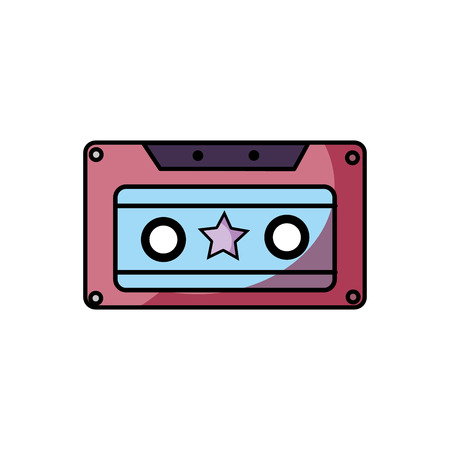 old cassette retro object stereo vector illustrationのイラスト素材