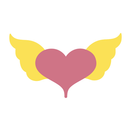 Colorful heart with wings symbol.のイラスト素材