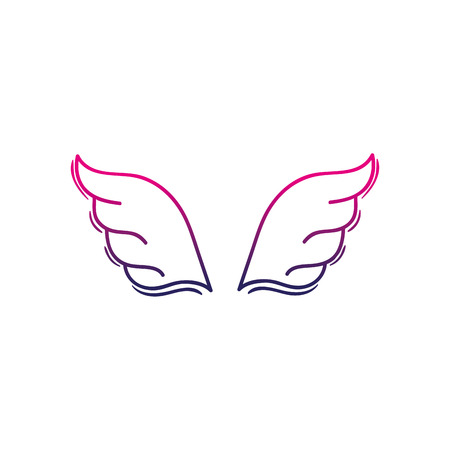 Color line wings element style element design vector illustrationのイラスト素材