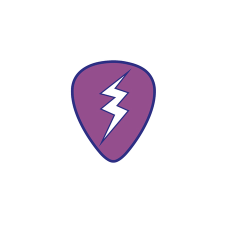 Full color rock emblem with thunder symbol design vector illustrationのイラスト素材