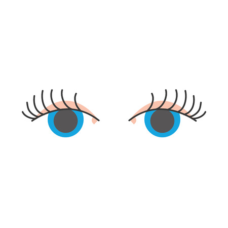 full color vision eyes with eyelashes style design vector illustrationのイラスト素材