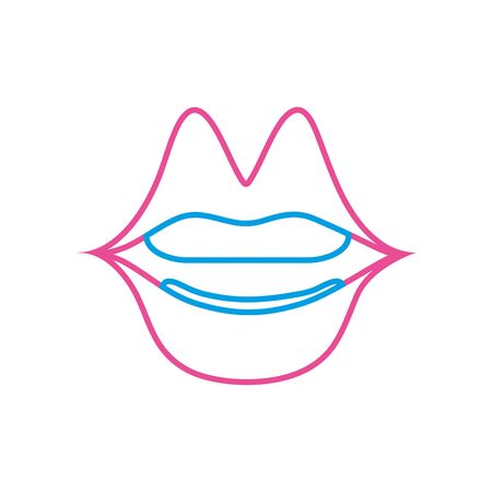mouth with lipstick illustration.のイラスト素材