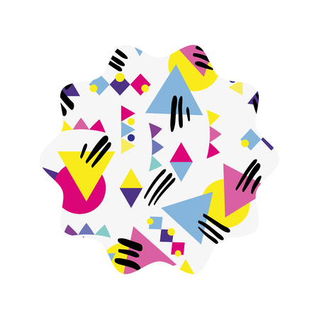 Star with memphis geometric style background vector illustrationのイラスト素材