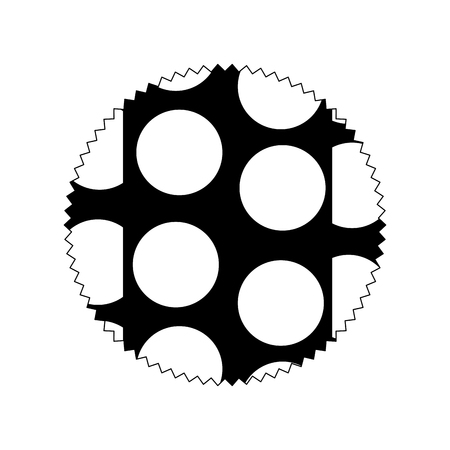 Contour circle with Memphis geometric figure background vector illustrationのイラスト素材