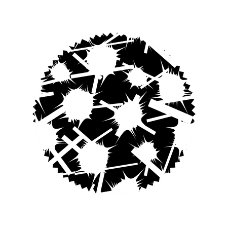 Contour circle with abstract memphis design, background vector illustrationのイラスト素材