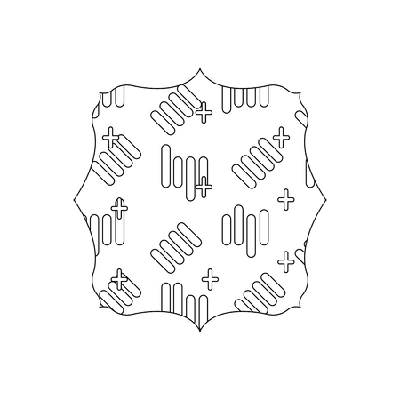 line square with graphic abstract style background vector illustrationのイラスト素材