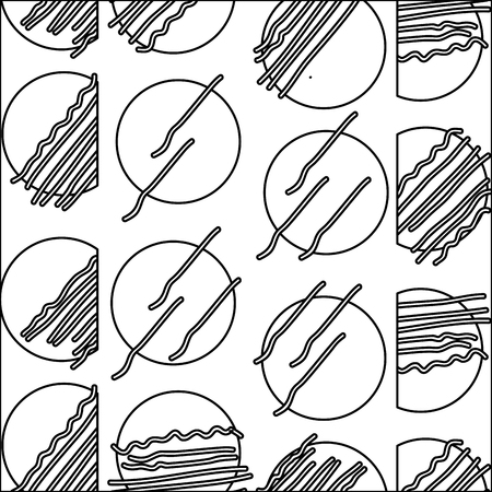 line abstract circle memphis style background vector illustrationのイラスト素材