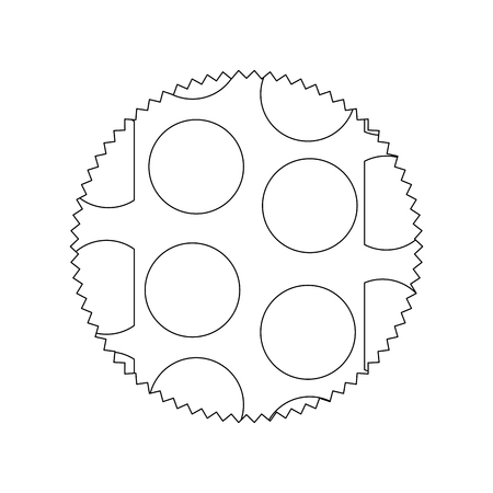 line circle with memphis geometric figure background vector illustrationのイラスト素材