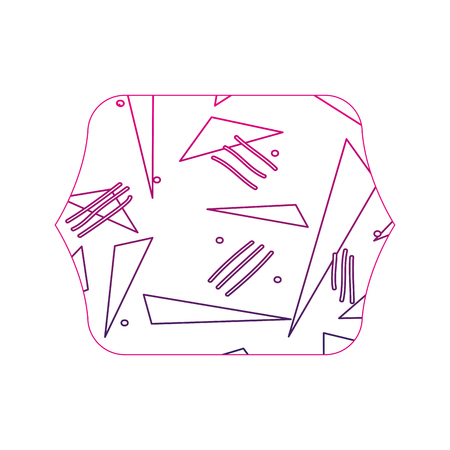 color edge quadrate with memphis abstract design background vector illustrationのイラスト素材