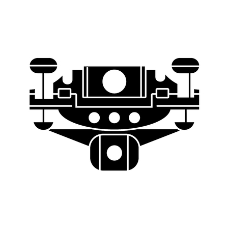 contour drone technology with propeller and digital camera vector illustrationのイラスト素材