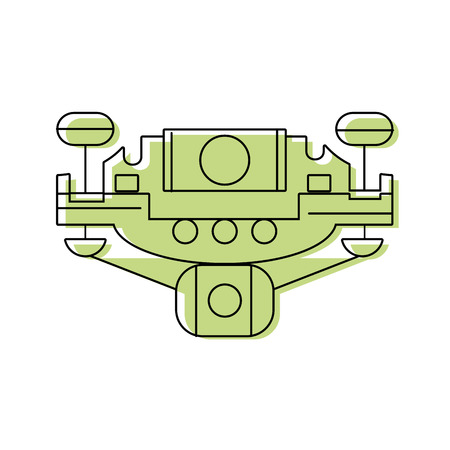 color drone technology with propeller and digital camera vector illustrationのイラスト素材