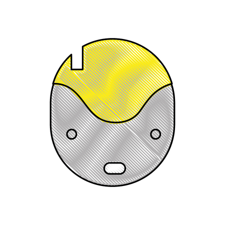 grated technology robot head with eyes and mouth vector illustrationのイラスト素材