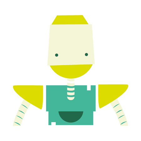 colorful robot face with technology arms and chest vector illustrationのイラスト素材