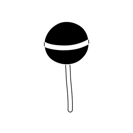 contour delicious sweet lollipop candy dessert vector illustrationのイラスト素材