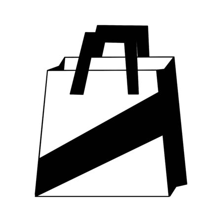 contour shopping bag object to custom shop vector illustrationのイラスト素材