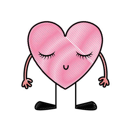 grated heart with arms and legs to love symbol vector illustrationのイラスト素材