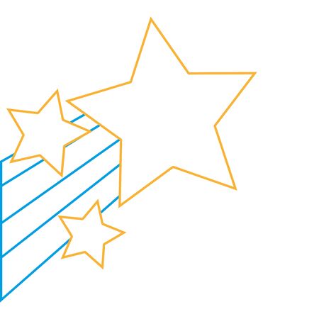 Sparkly stars in the sky with rainbow design  illustration.のイラスト素材