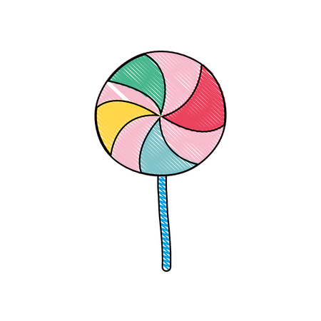 Grated spiral lollipop candy icon illustration.のイラスト素材