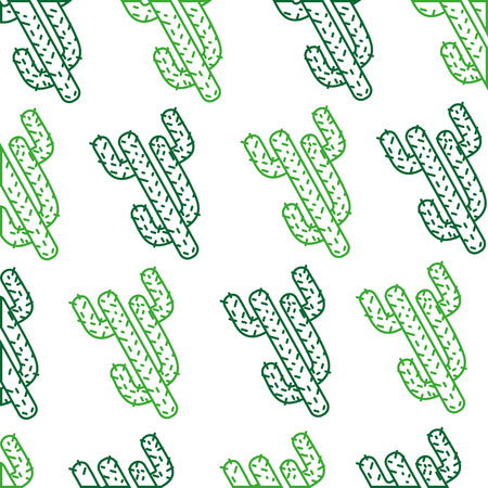 color line natural cactus plants background designのイラスト素材