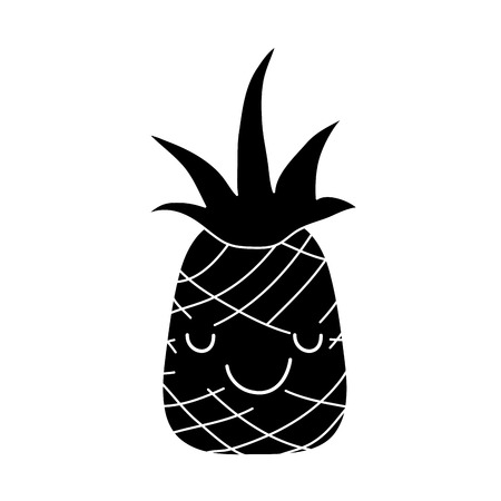 contour happy pineapple fruit tenderのイラスト素材