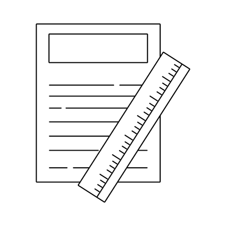 Line paper document with ruler object design vector illustrationのイラスト素材