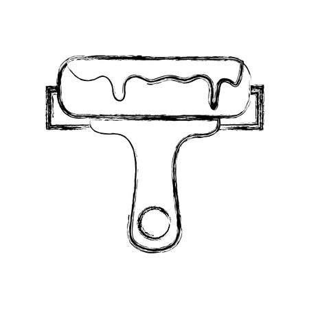 figure paint roller tool to creative work vector illustrationのイラスト素材