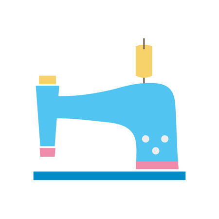 colorful sewing machine fashion industry equipmentのイラスト素材