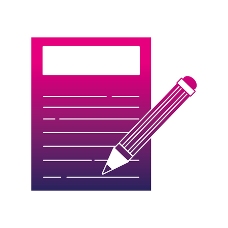 silhouette paper document with pencil tool designのイラスト素材