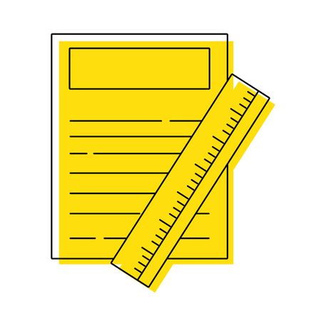 color paper document with ruler object designのイラスト素材