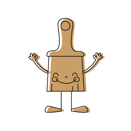 color happy brush object with arms and legsのイラスト素材