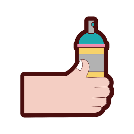 line color hand with aerosol spray paint art vector illustrationのイラスト素材